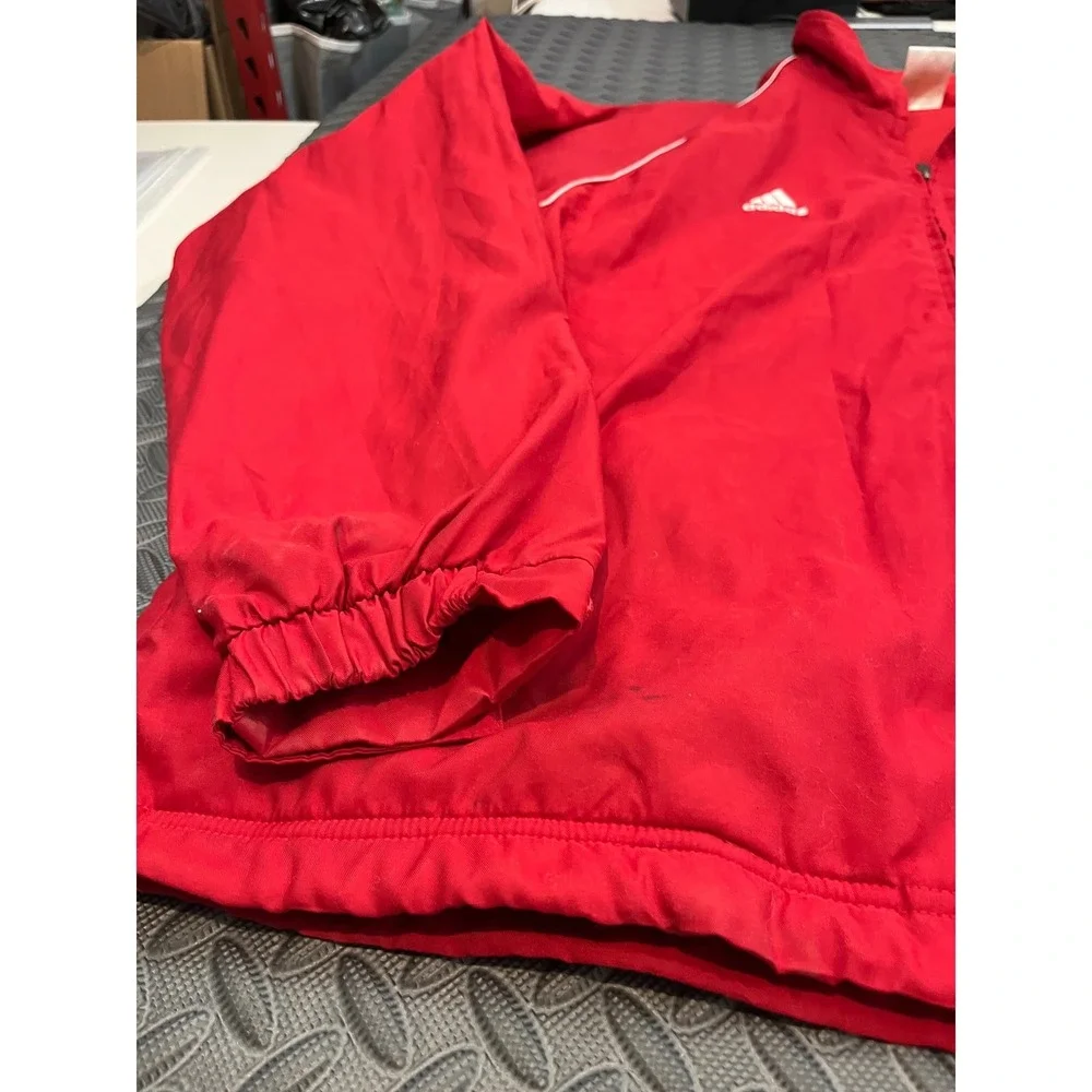 Adidas Windbreaker Jacket Mens XL Red NC State Wolfpack NCAA‎ Full Zip Coat